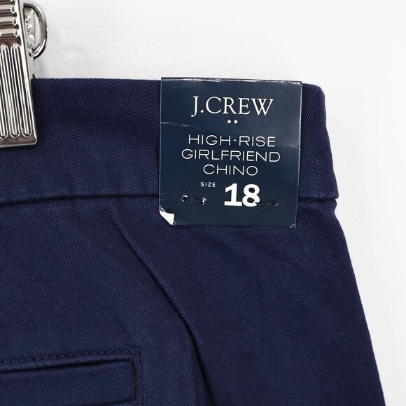 NWT J.Crew Factory High-Rise Straight Leg Girlfriend Chino Pant In Navy Size 18 - Picture 5 of 10